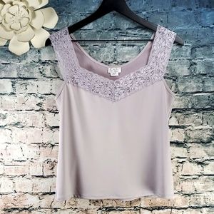 5/$30 🎀 Cinema Etoile | Lavender Gray Coquette Girl Lace Trim Camisole Top